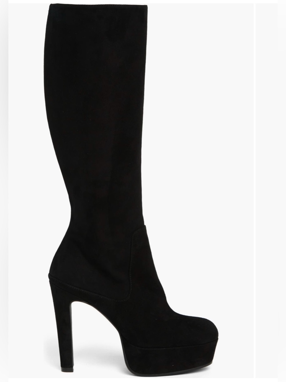Stuart Weitzman Ave 130 Black Suede Platform Boot